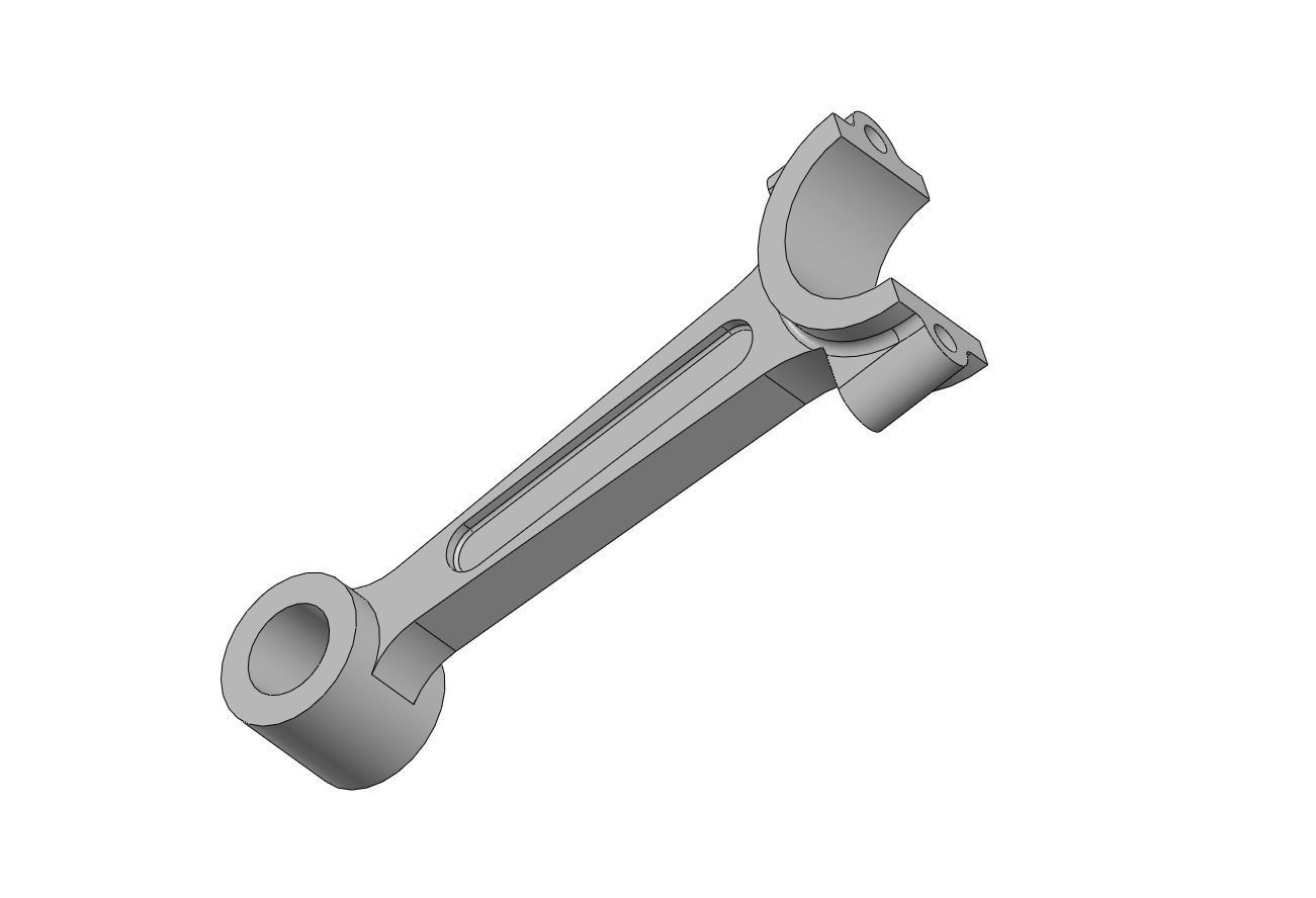 crankshaft connecting rod piston assembly 3D model_2