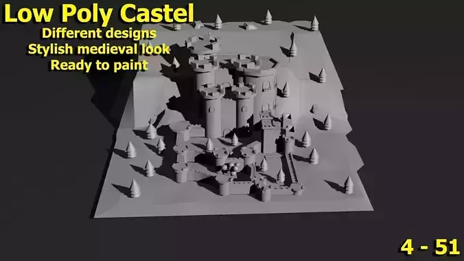 Low Poly Castle 4 Low-poly 3D model