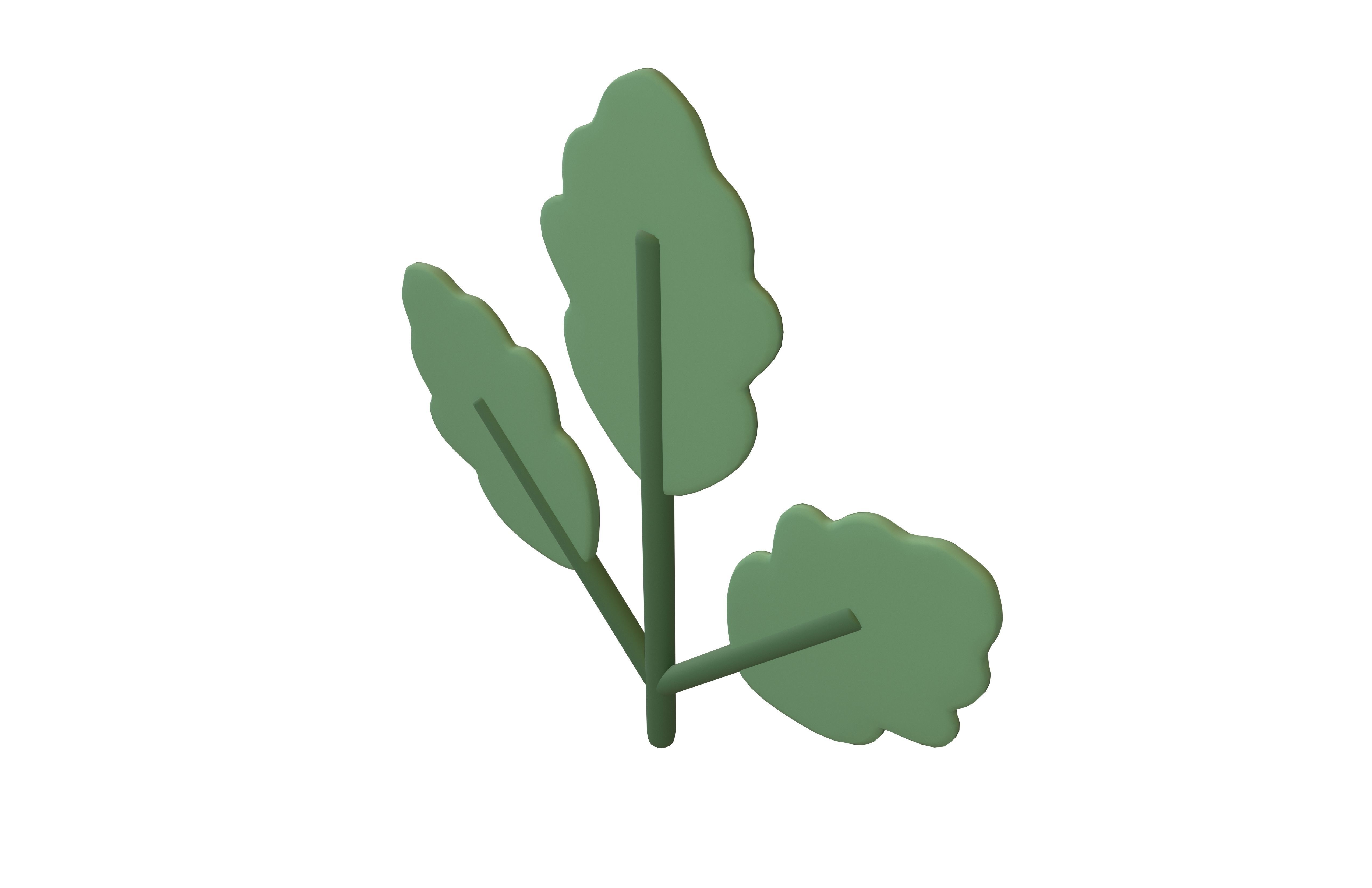 Cartoon Leaf v8 002 Low-poly 3D model_3