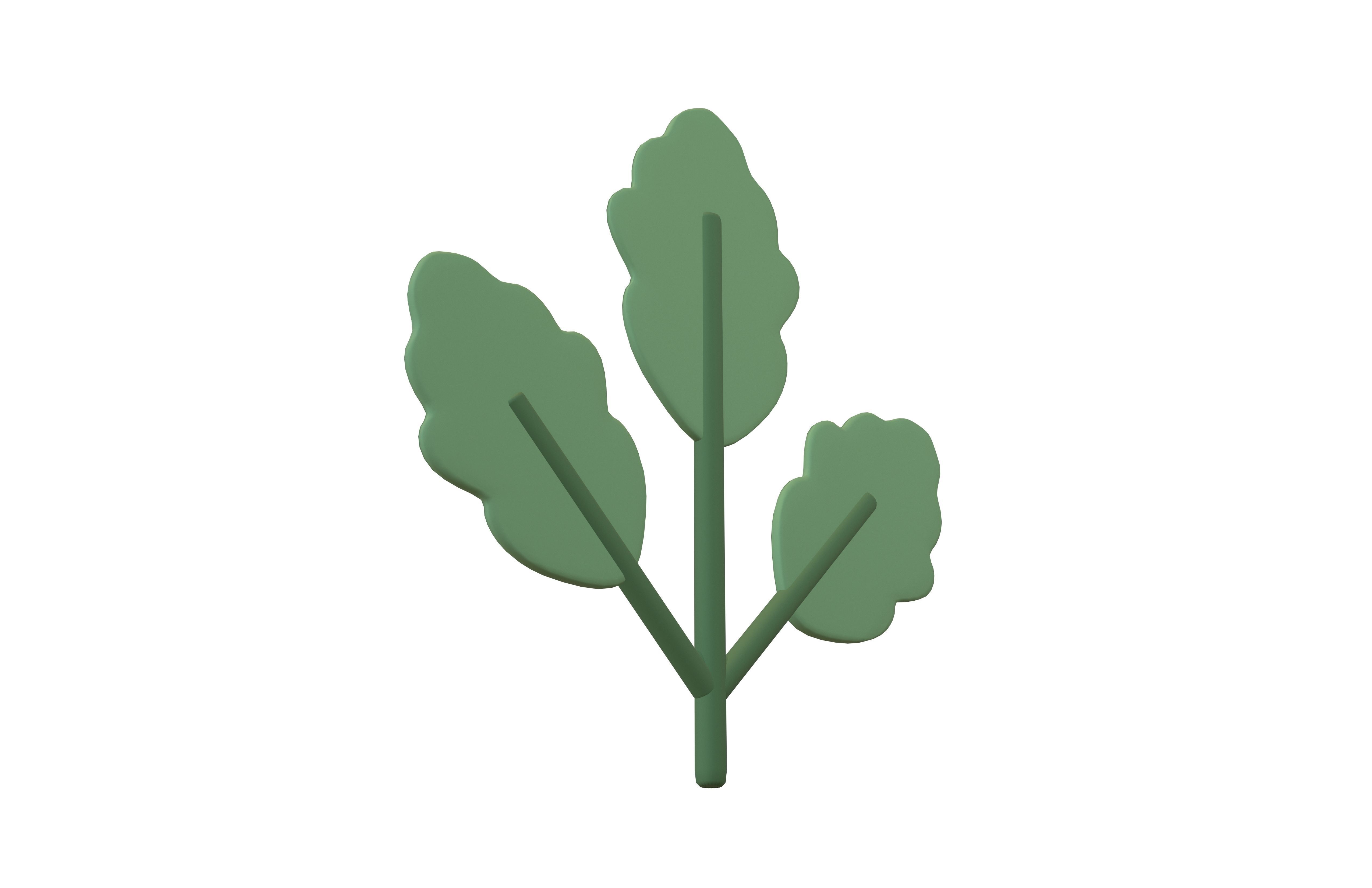 Cartoon Leaf v8 002 Low-poly 3D model_2