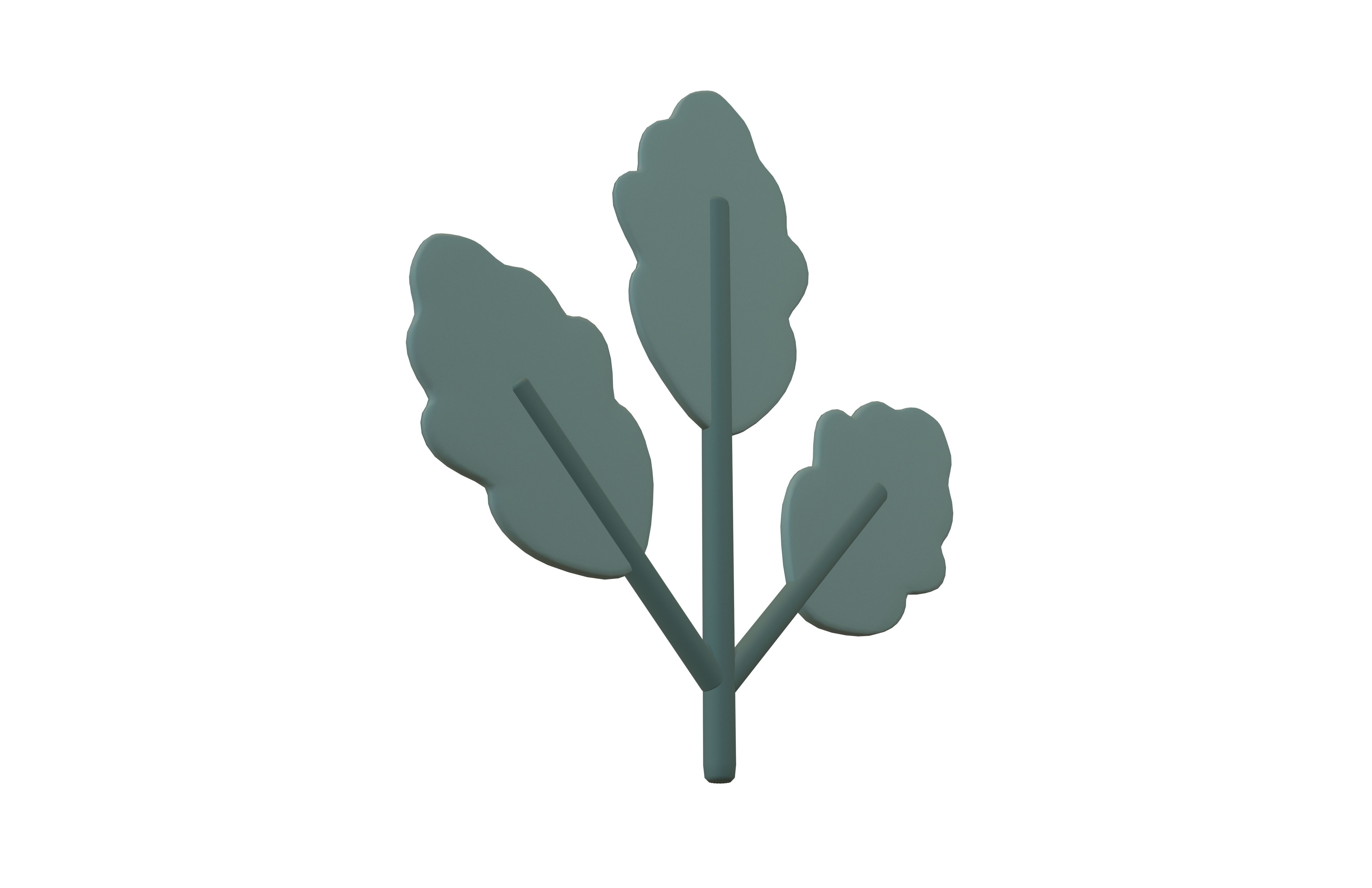 Cartoon Leaf v8 003 Low-poly 3D model_3