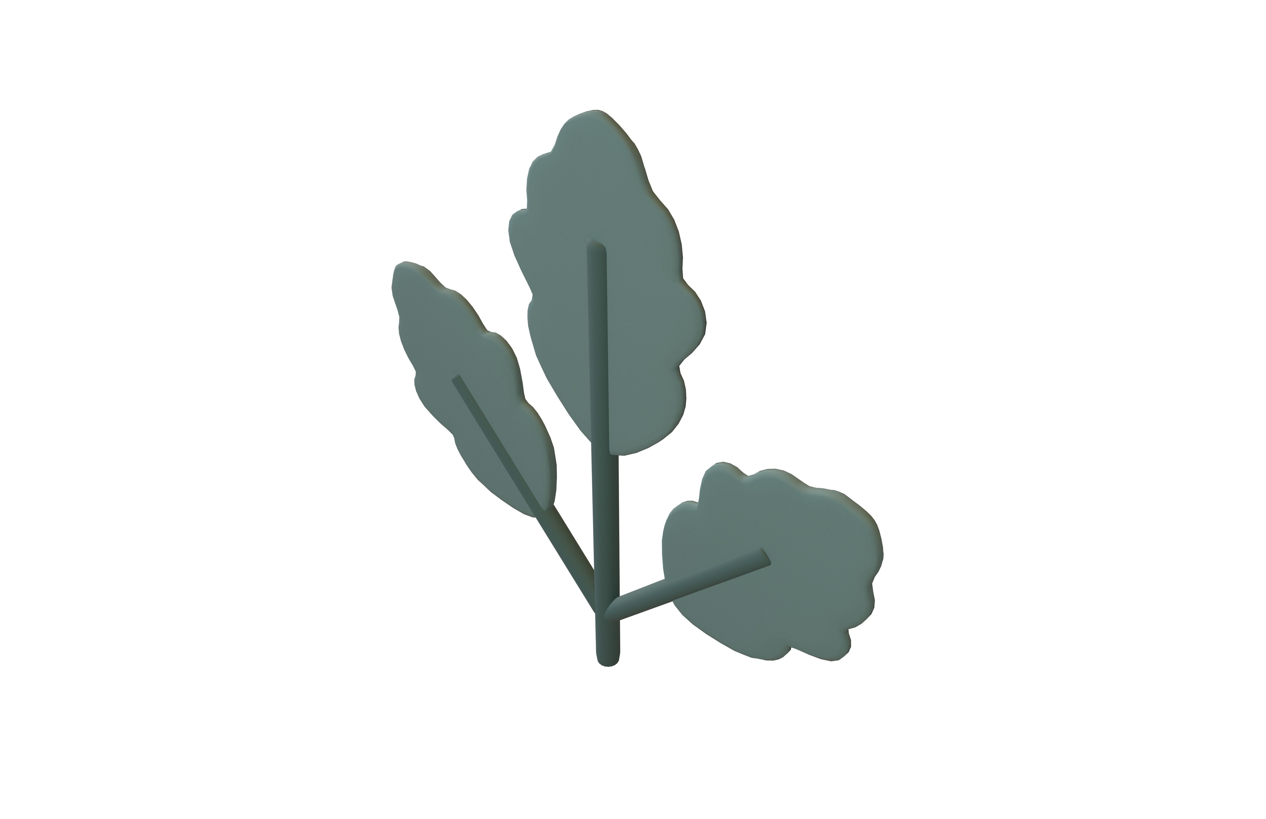 Cartoon Leaf v8 003 Low-poly 3D model_2