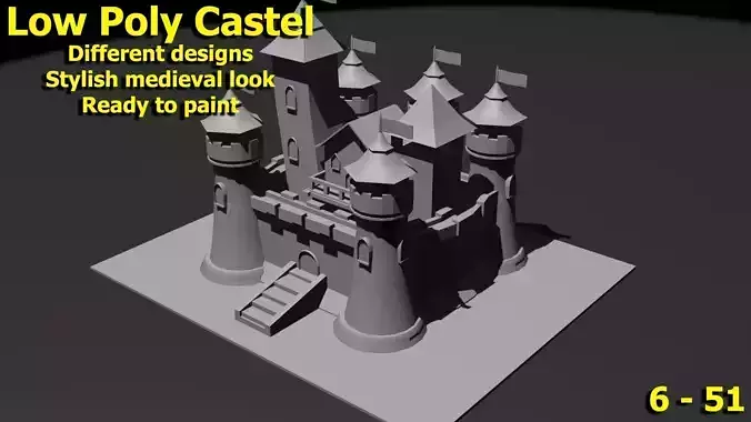 Low Poly Castle 6 Low-poly 3D model