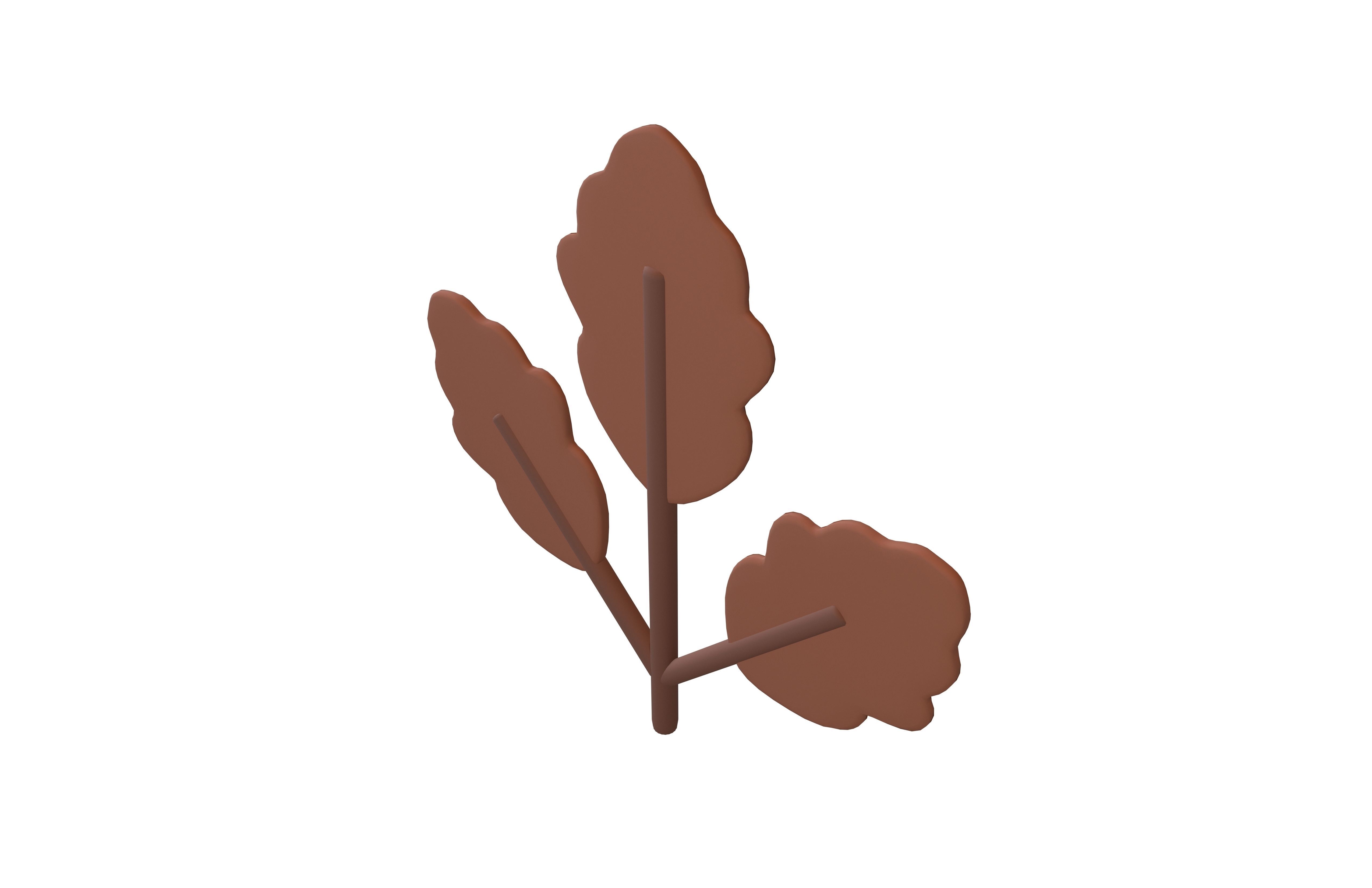 Cartoon Leaf v8 005 Low-poly 3D model_2