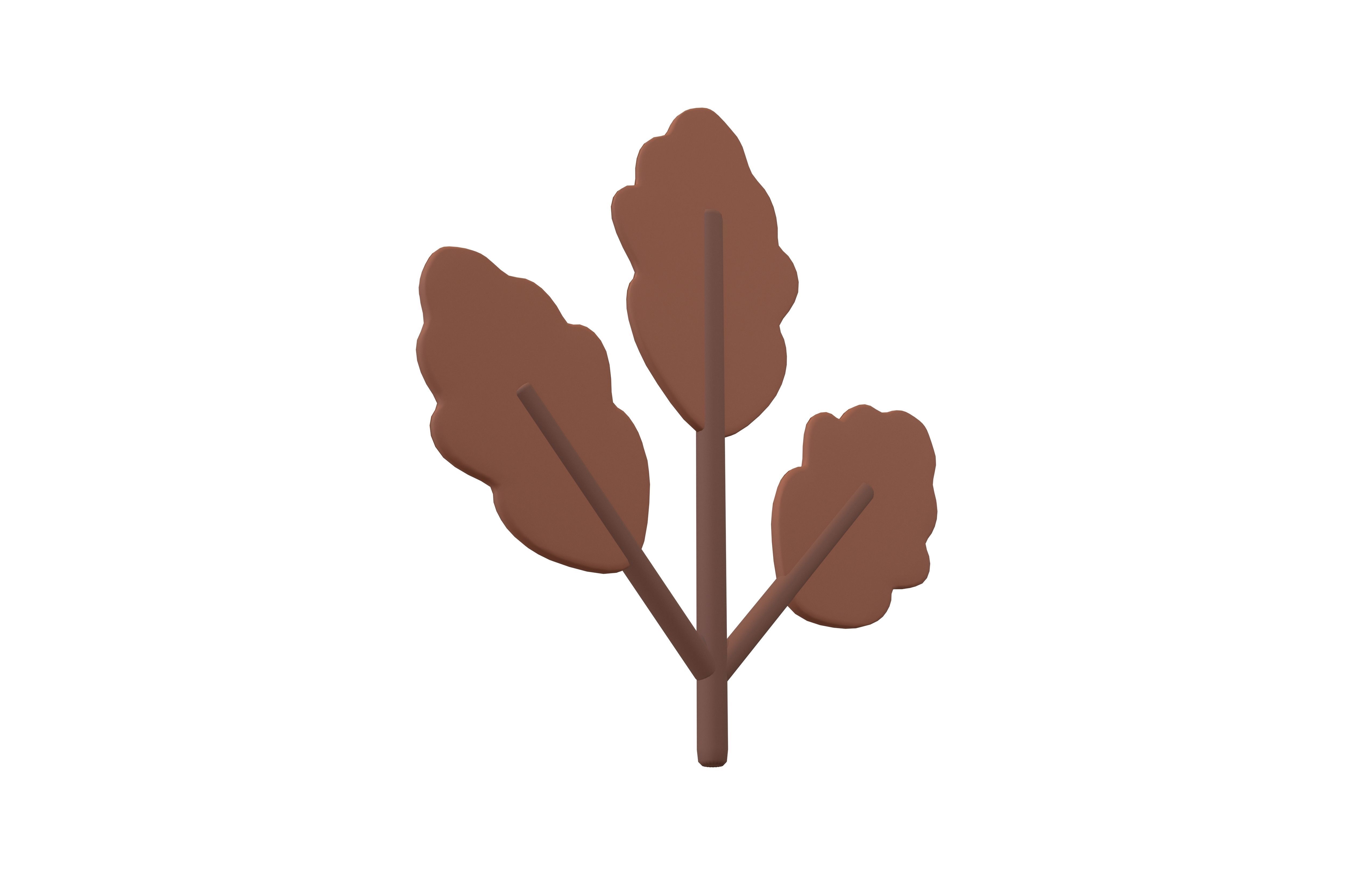 Cartoon Leaf v8 005 Low-poly 3D model_3