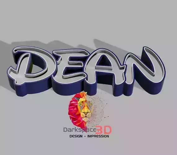 Dean Name Led 3D print model