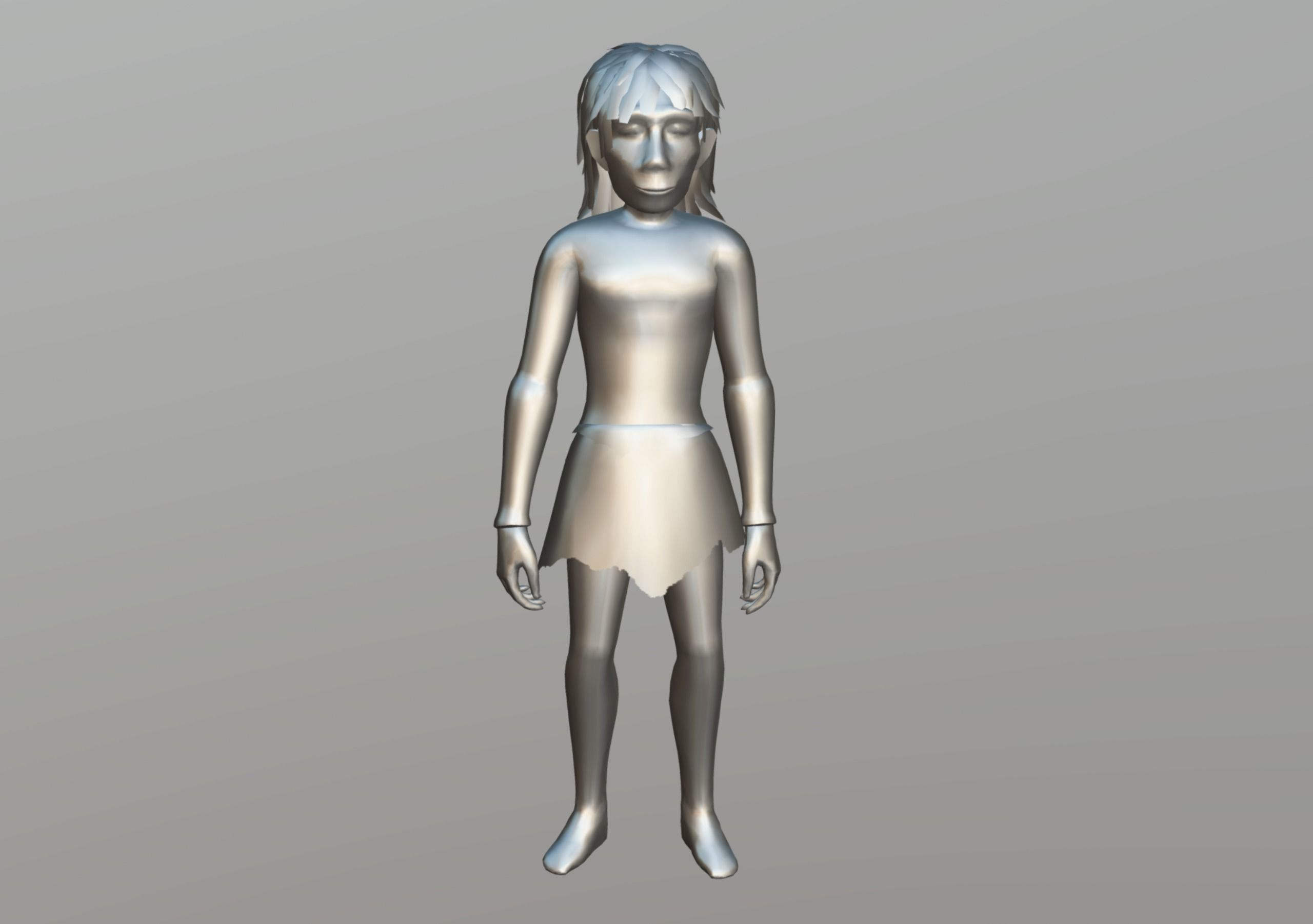 Caveman Man Low-poly 3D model_10