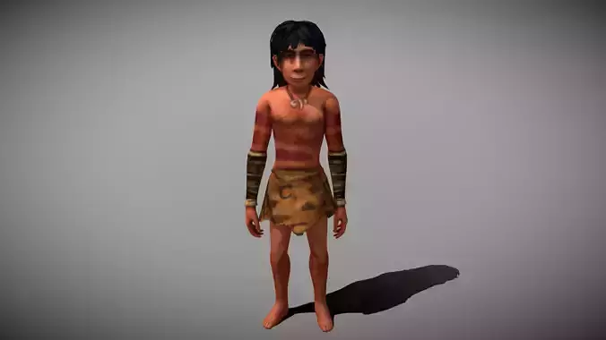 Caveman Man Low-poly 3D model