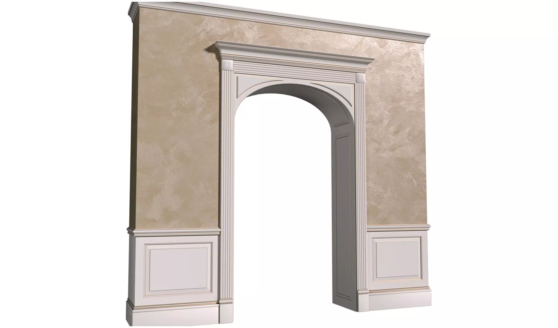 Interior Arched Opening Door Portal Arched doorway 3D model_0