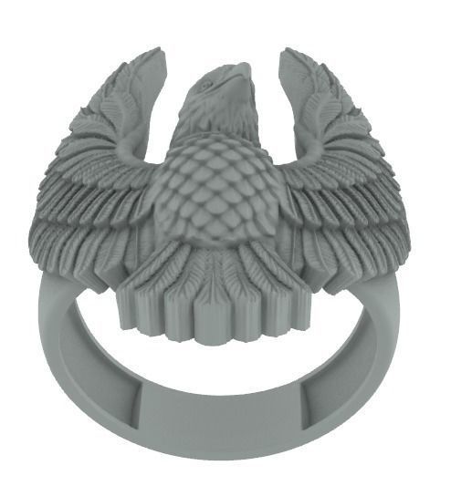EAGLE RING 25 CLOSED BEAK 3D print model_9