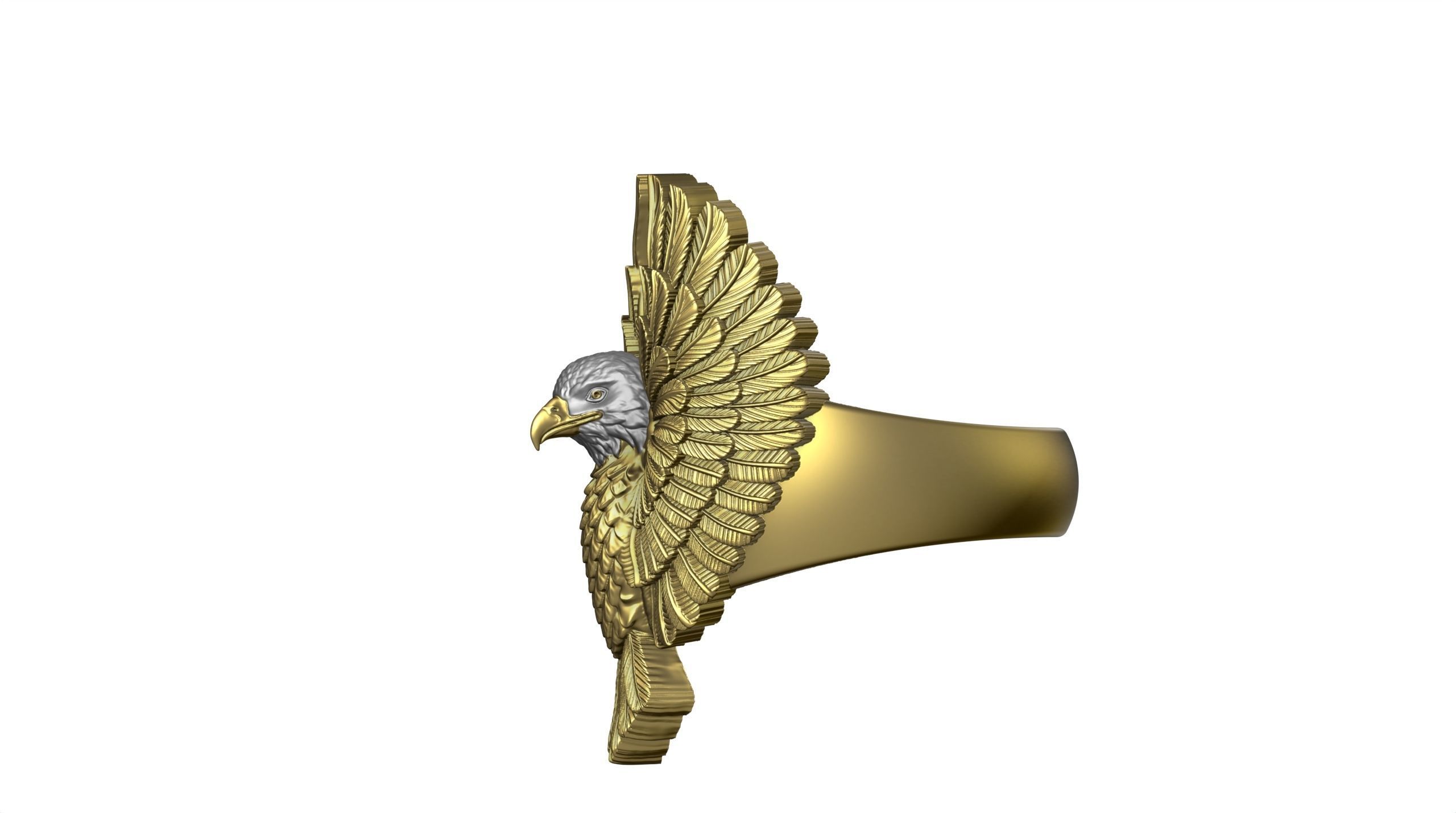 EAGLE RING 25 CLOSED BEAK 3D print model_3