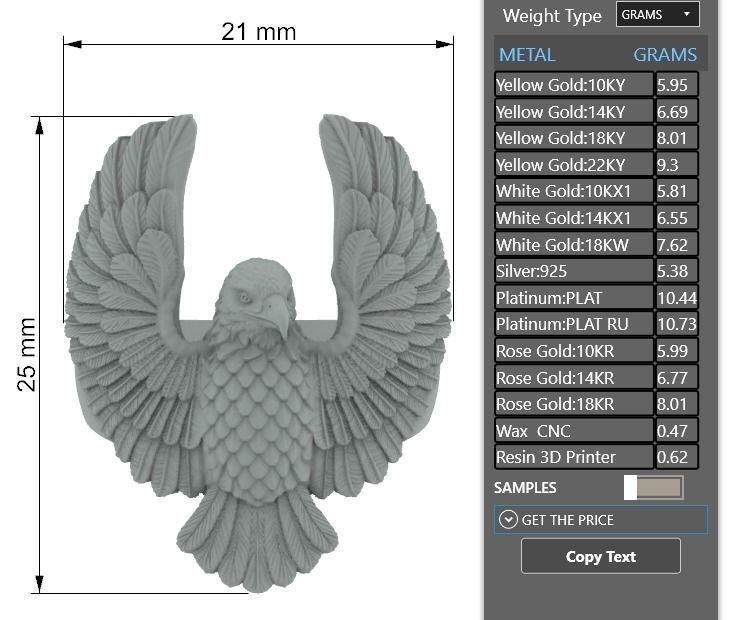 EAGLE RING 25 CLOSED BEAK 3D print model_10