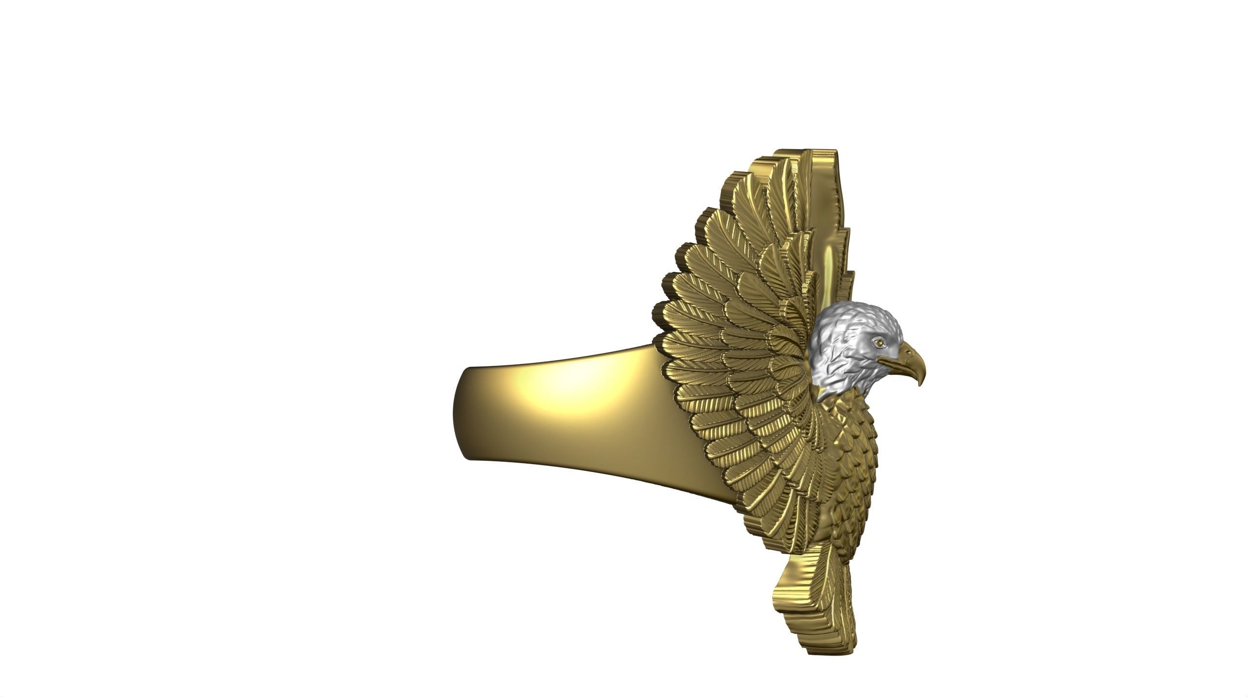 EAGLE RING 25 CLOSED BEAK 3D print model_2