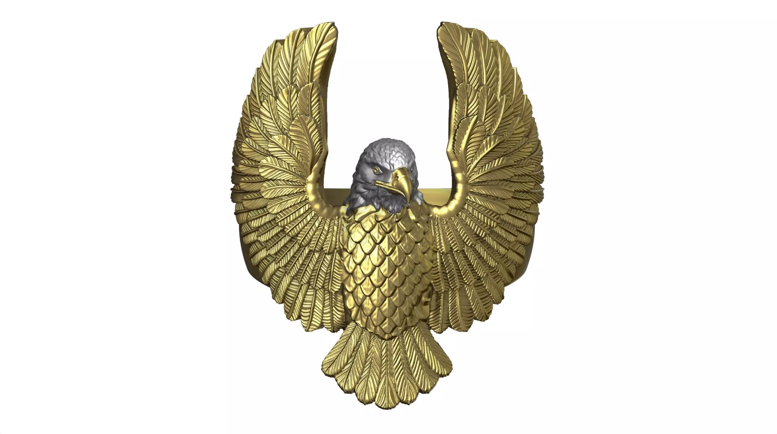 EAGLE RING 25 CLOSED BEAK 3D print model_0