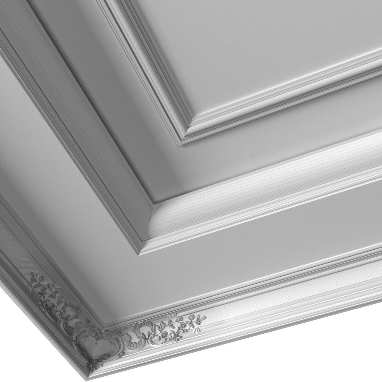 Coffered ceiling decorative painting in Art Deco style 3D model_4