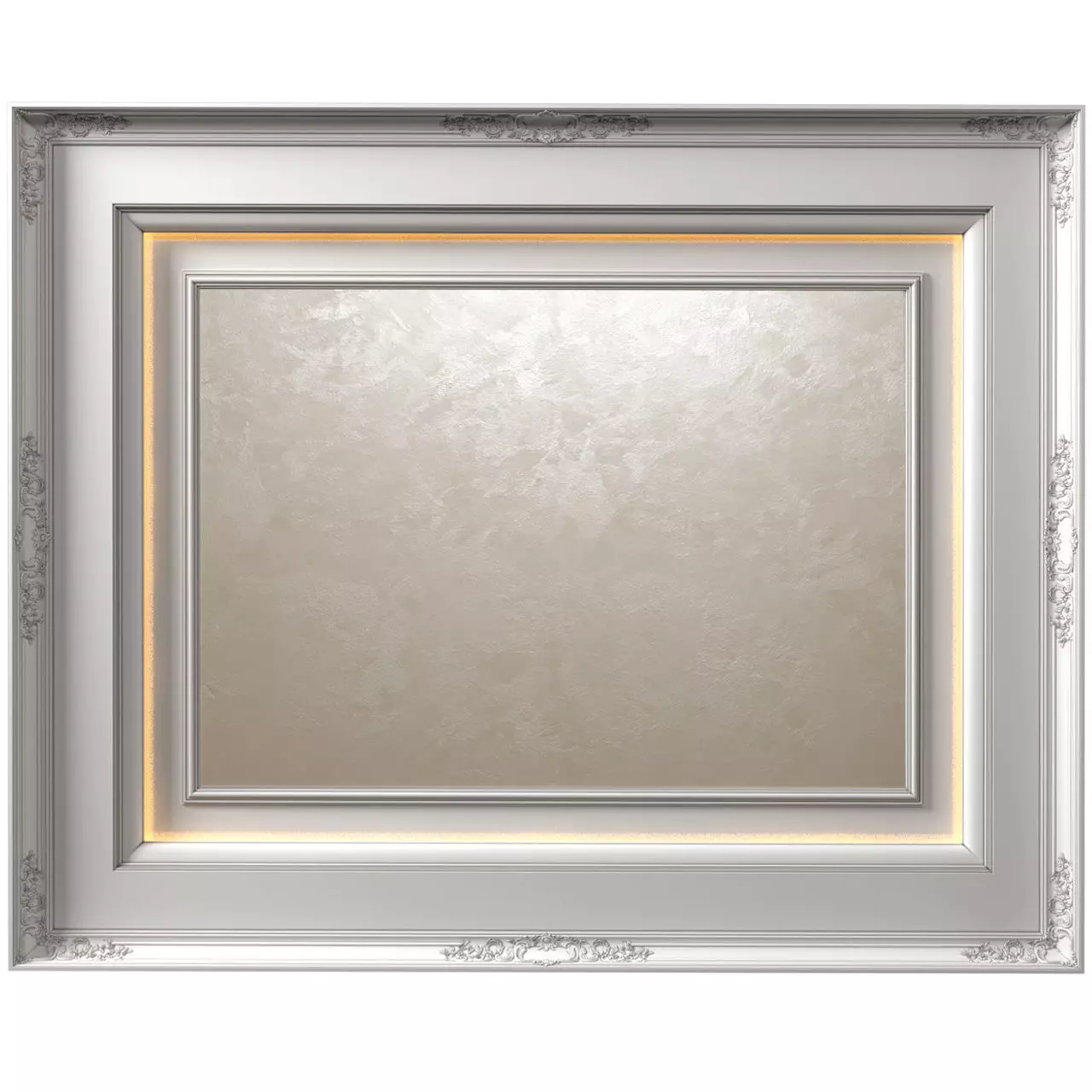 Coffered ceiling decorative painting in Art Deco style 3D model_0