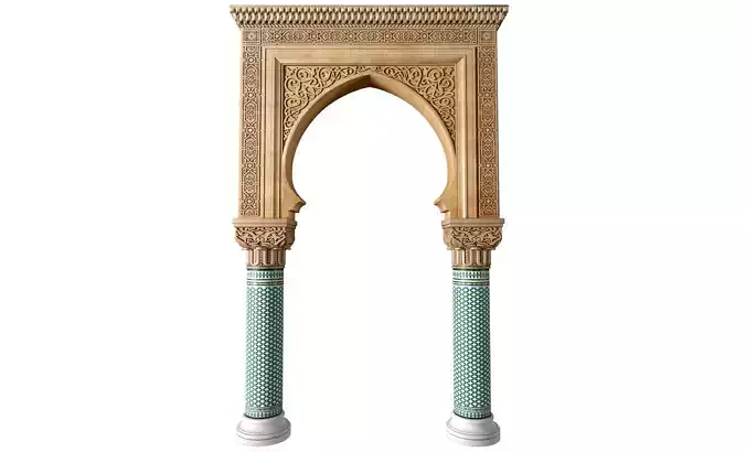 Arch in oriental style Oriental Door Portal Arched Doorway 3D model Arch in oriental style Oriental Door Portal Arched Doorway 3D model
