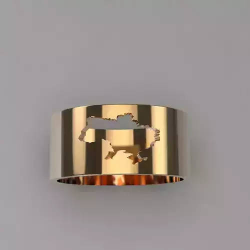 Ring with a map of Ukraine 3D printable model
