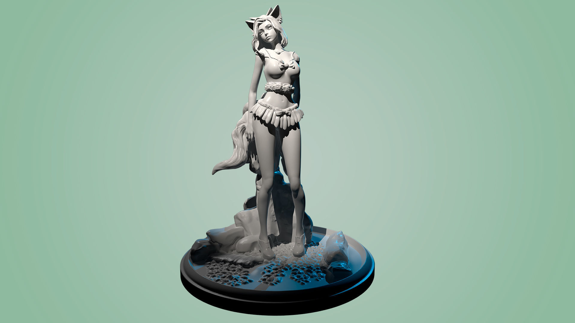 3D Print model - Cute kitsune girl 3D print model_21