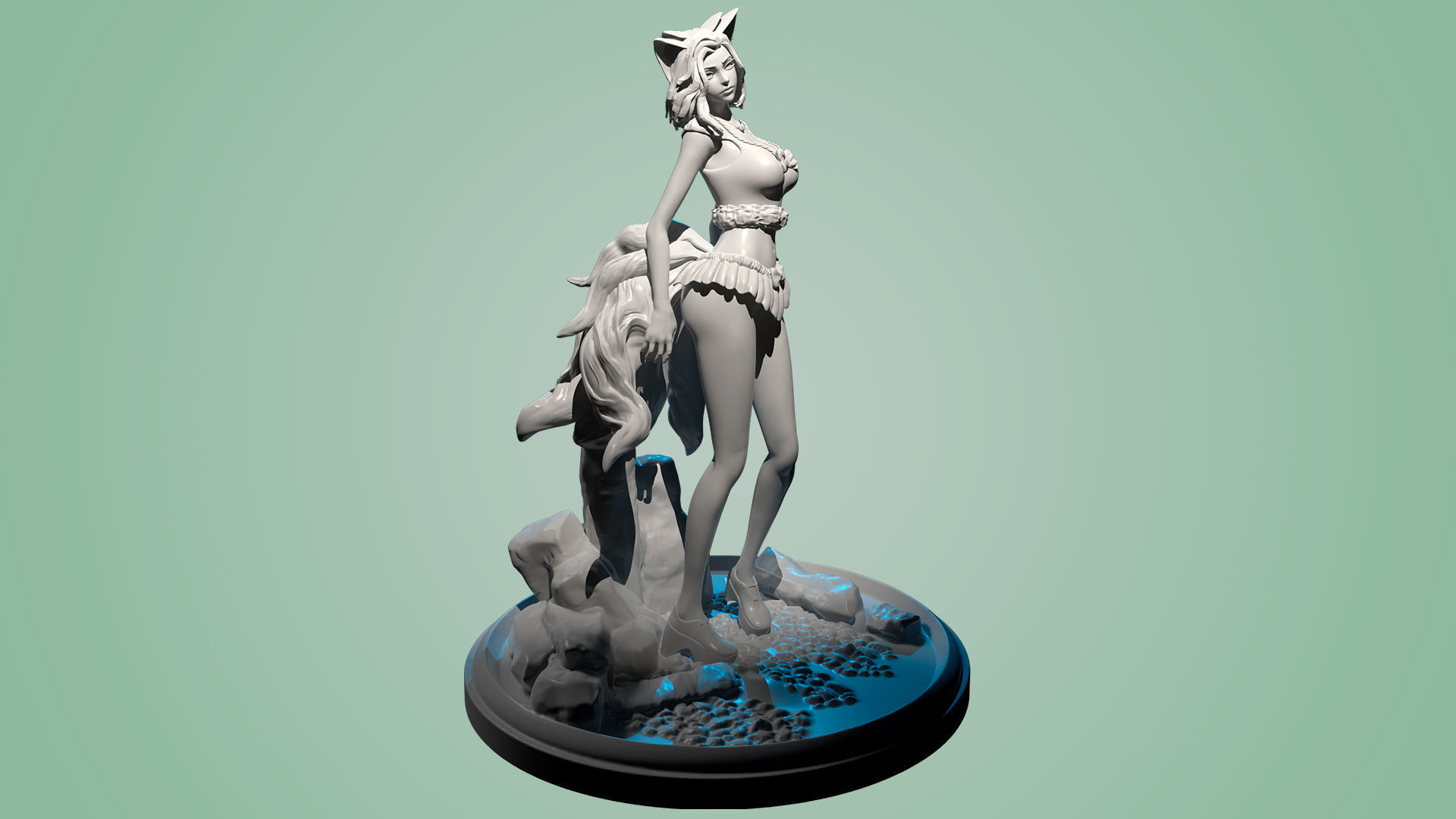 3D Print model - Cute kitsune girl 3D print model_19