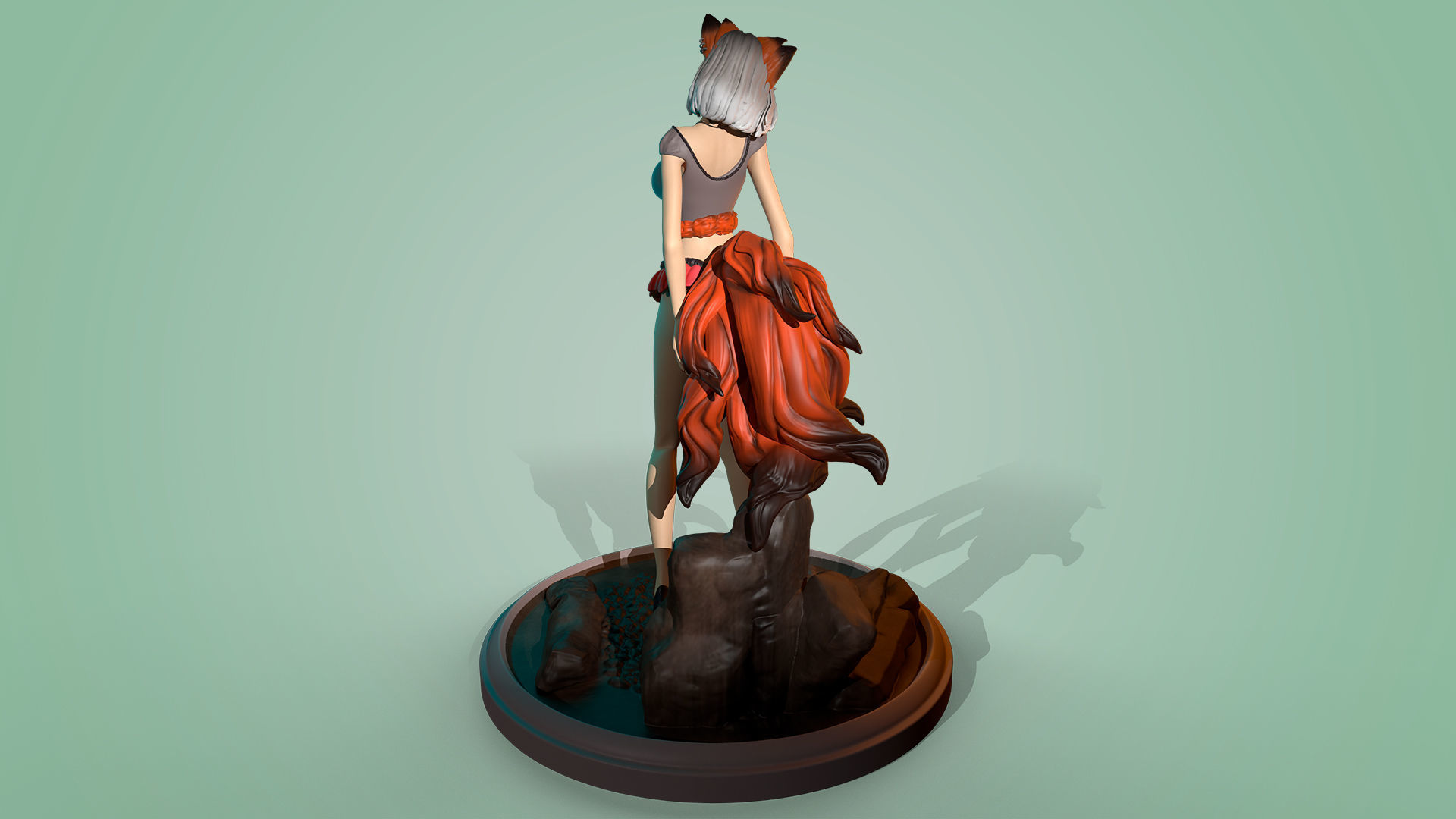 3D Print model - Cute kitsune girl 3D print model_8