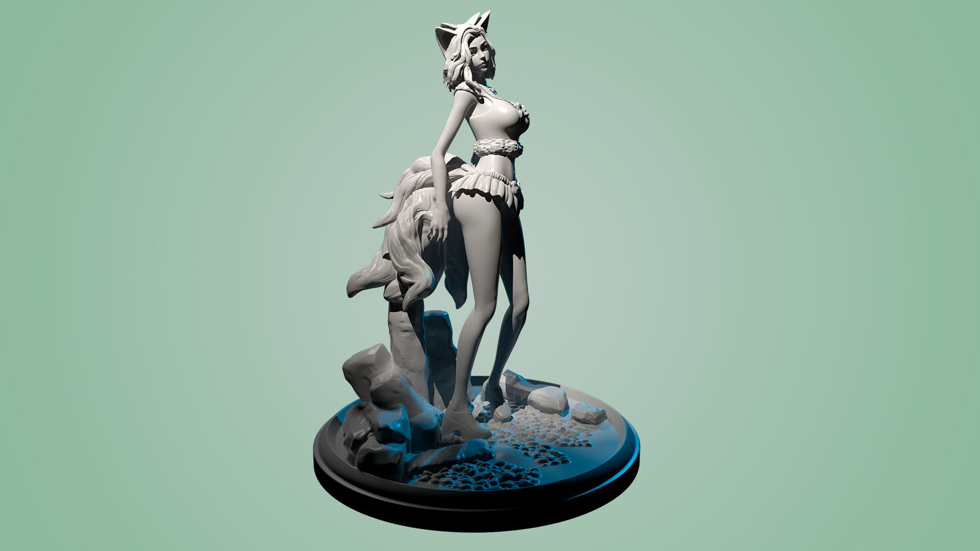 3D Print model - Cute kitsune girl 3D print model_22