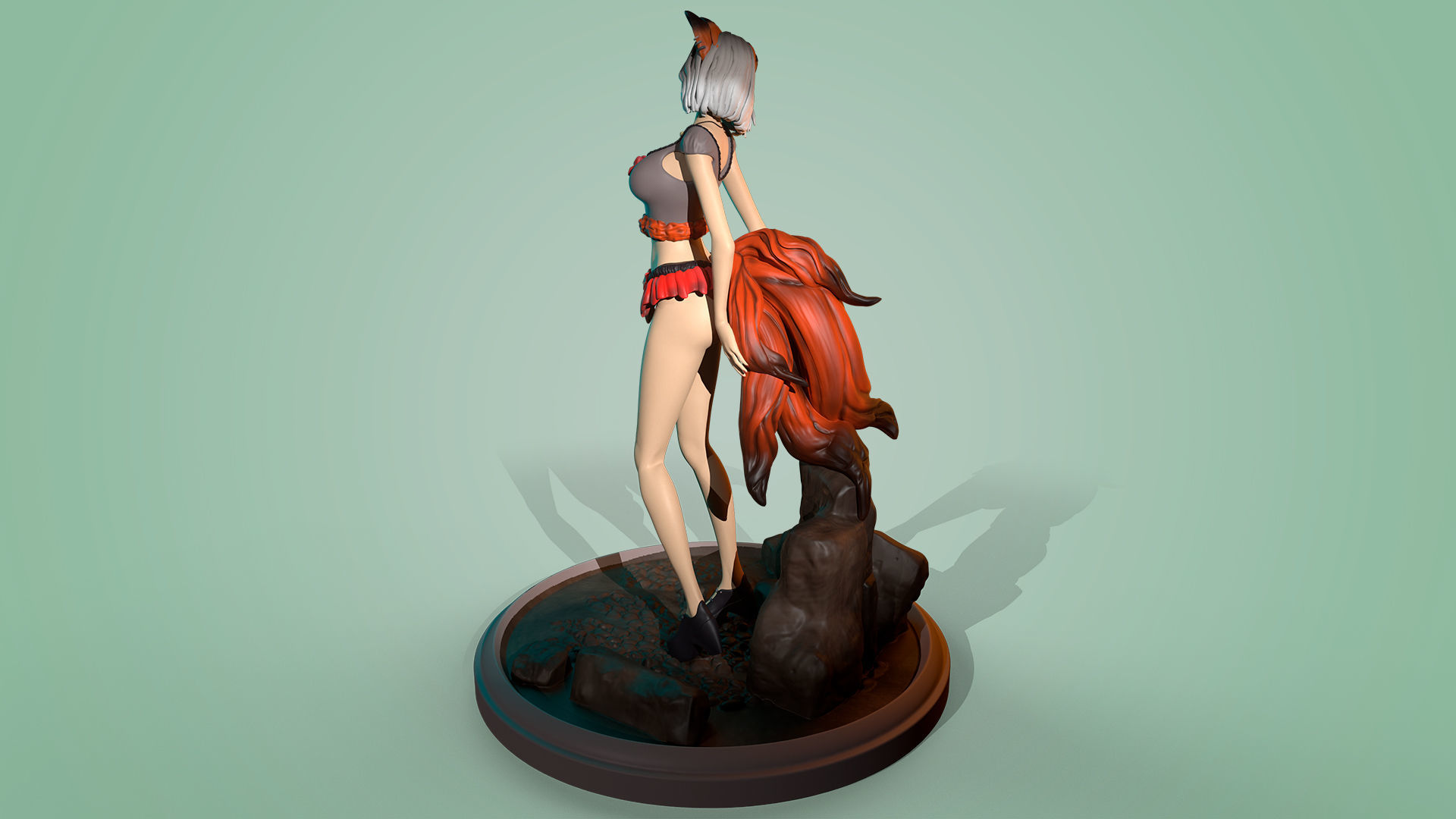 3D Print model - Cute kitsune girl 3D print model_7