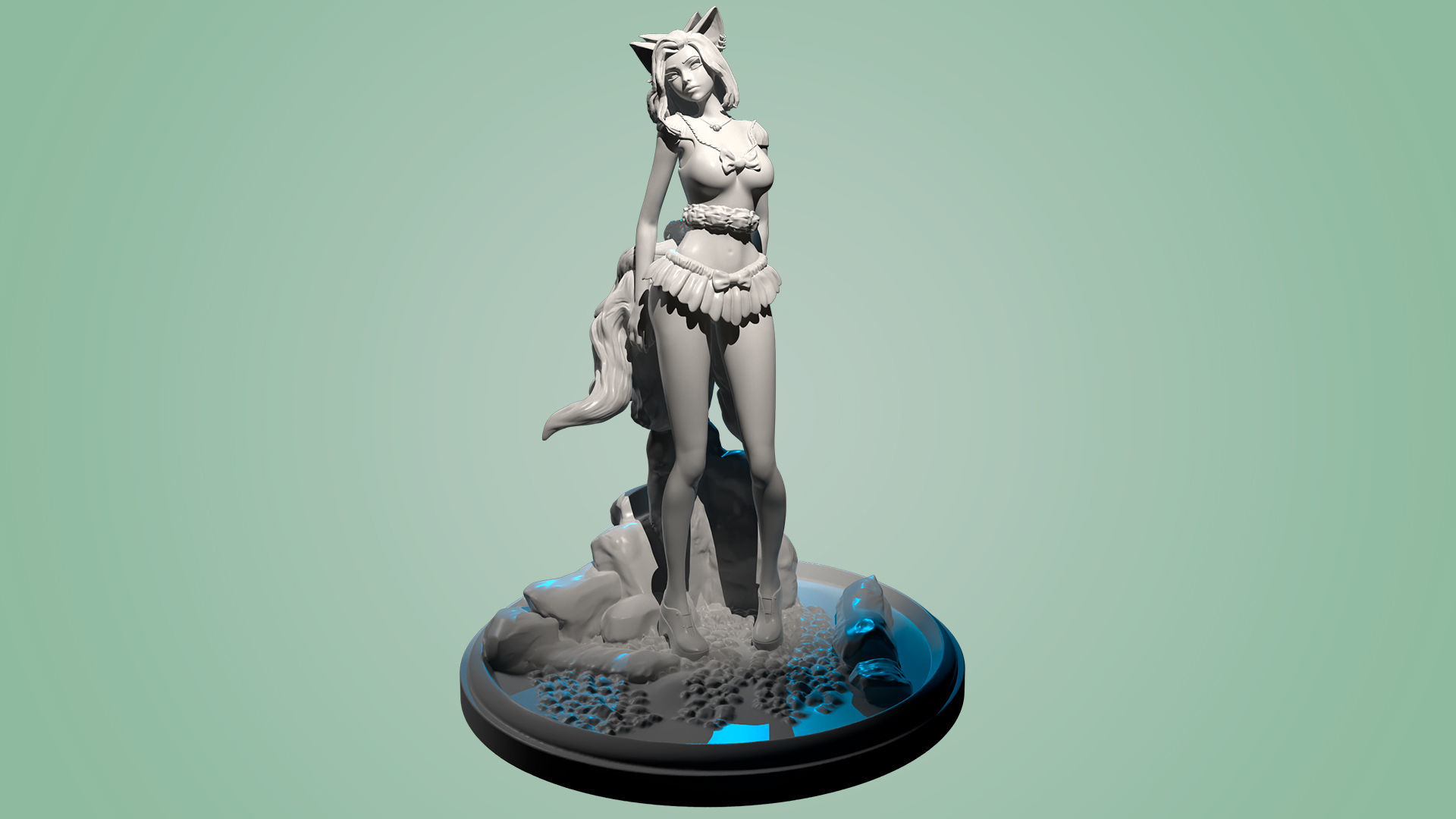 3D Print model - Cute kitsune girl 3D print model_18