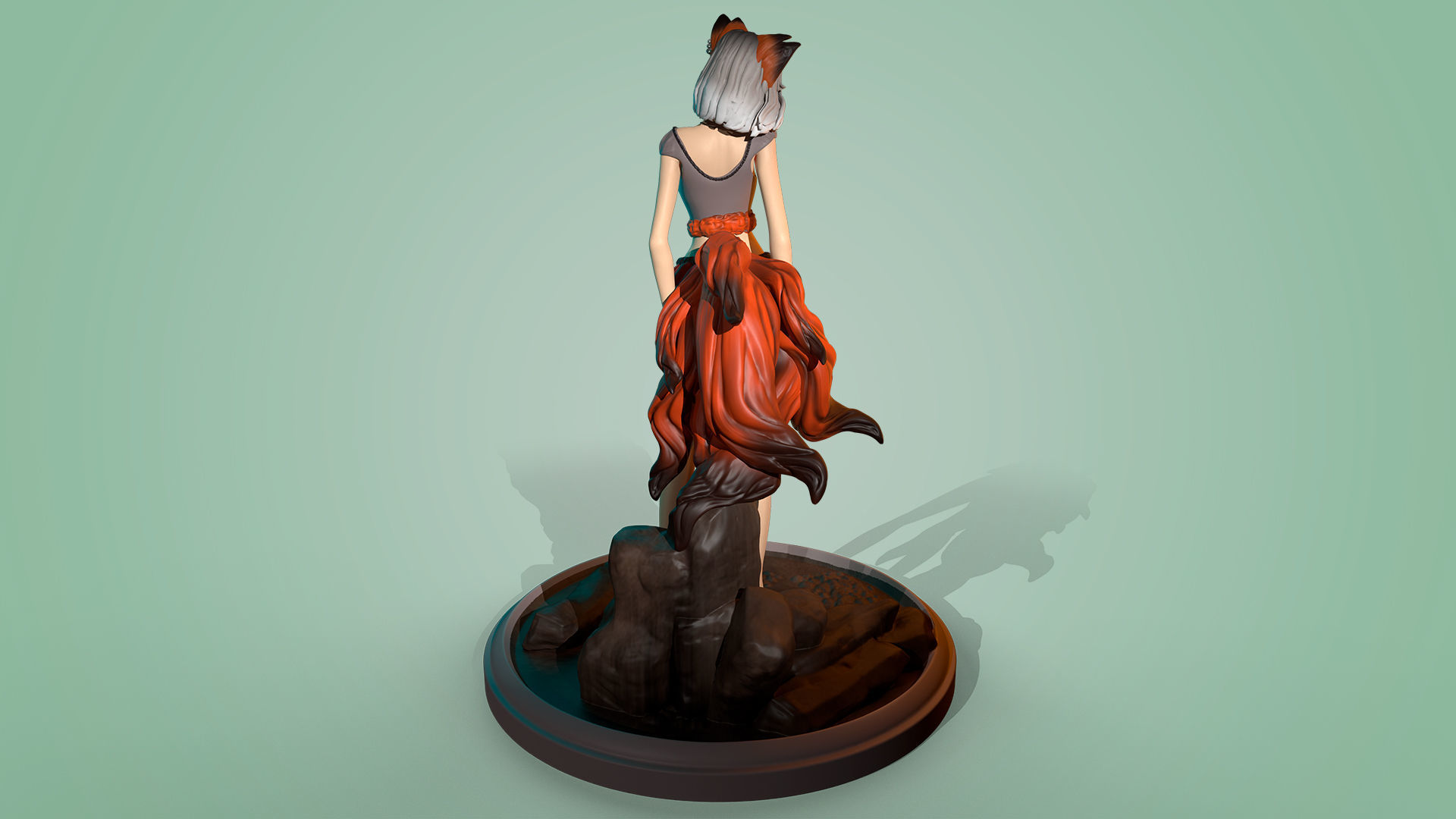 3D Print model - Cute kitsune girl 3D print model_14