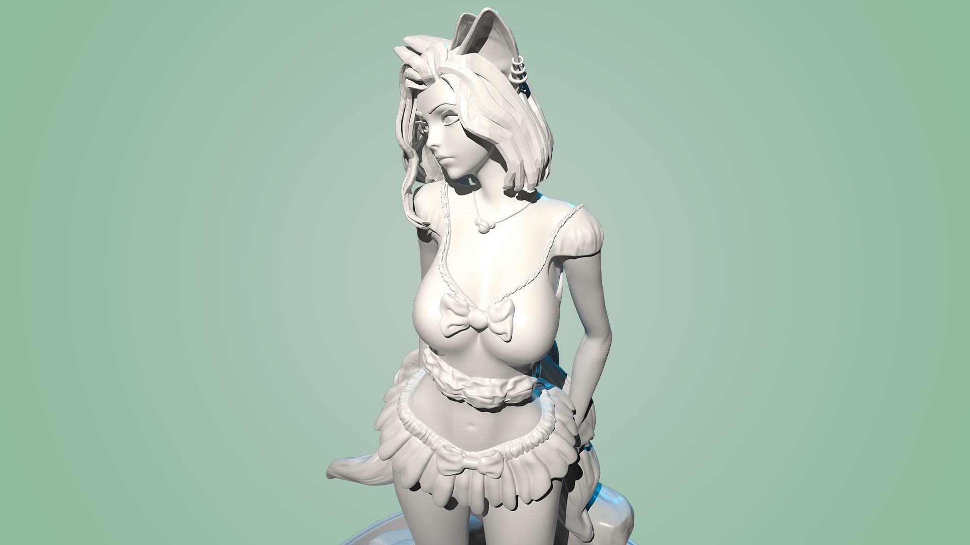 3D Print model - Cute kitsune girl 3D print model_29
