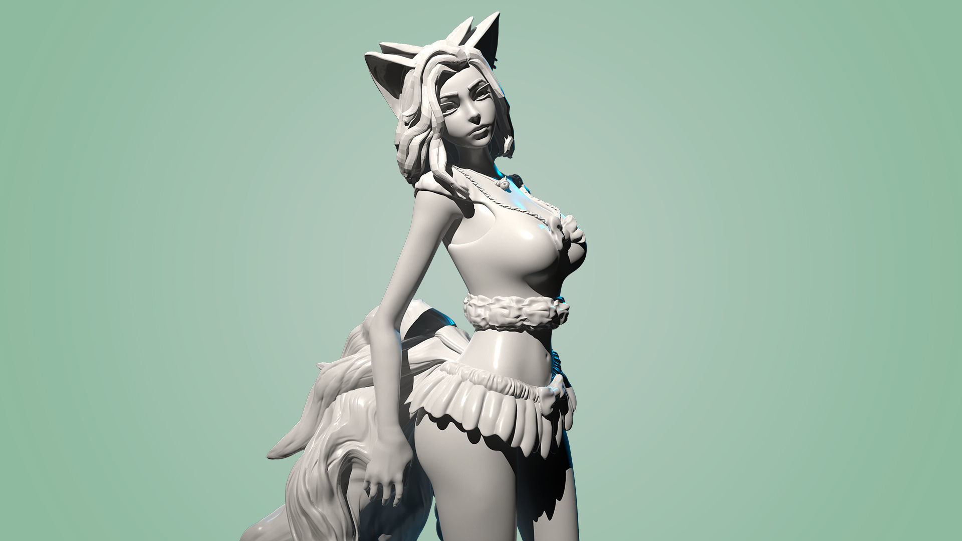 3D Print model - Cute kitsune girl 3D print model_27