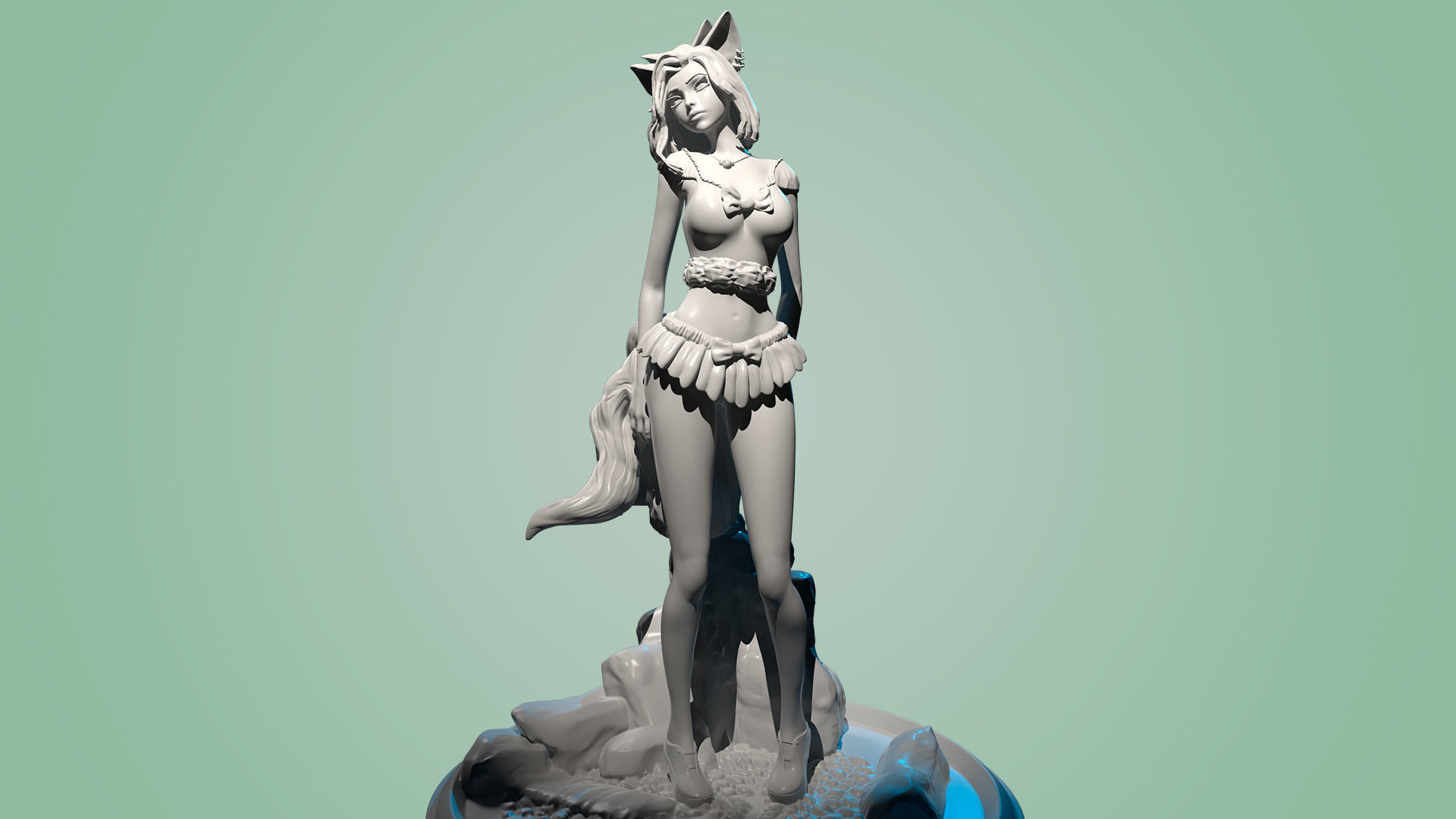 3D Print model - Cute kitsune girl 3D print model_25