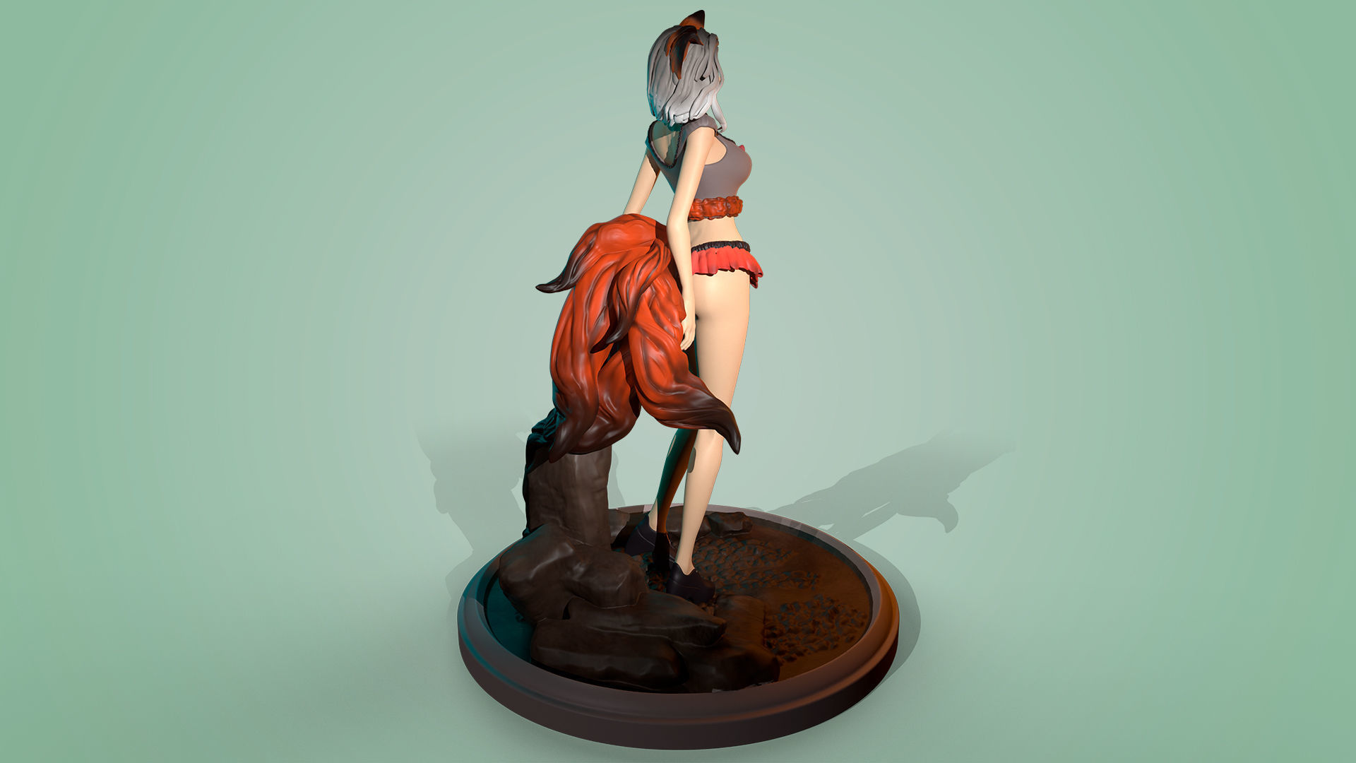 3D Print model - Cute kitsune girl 3D print model_10