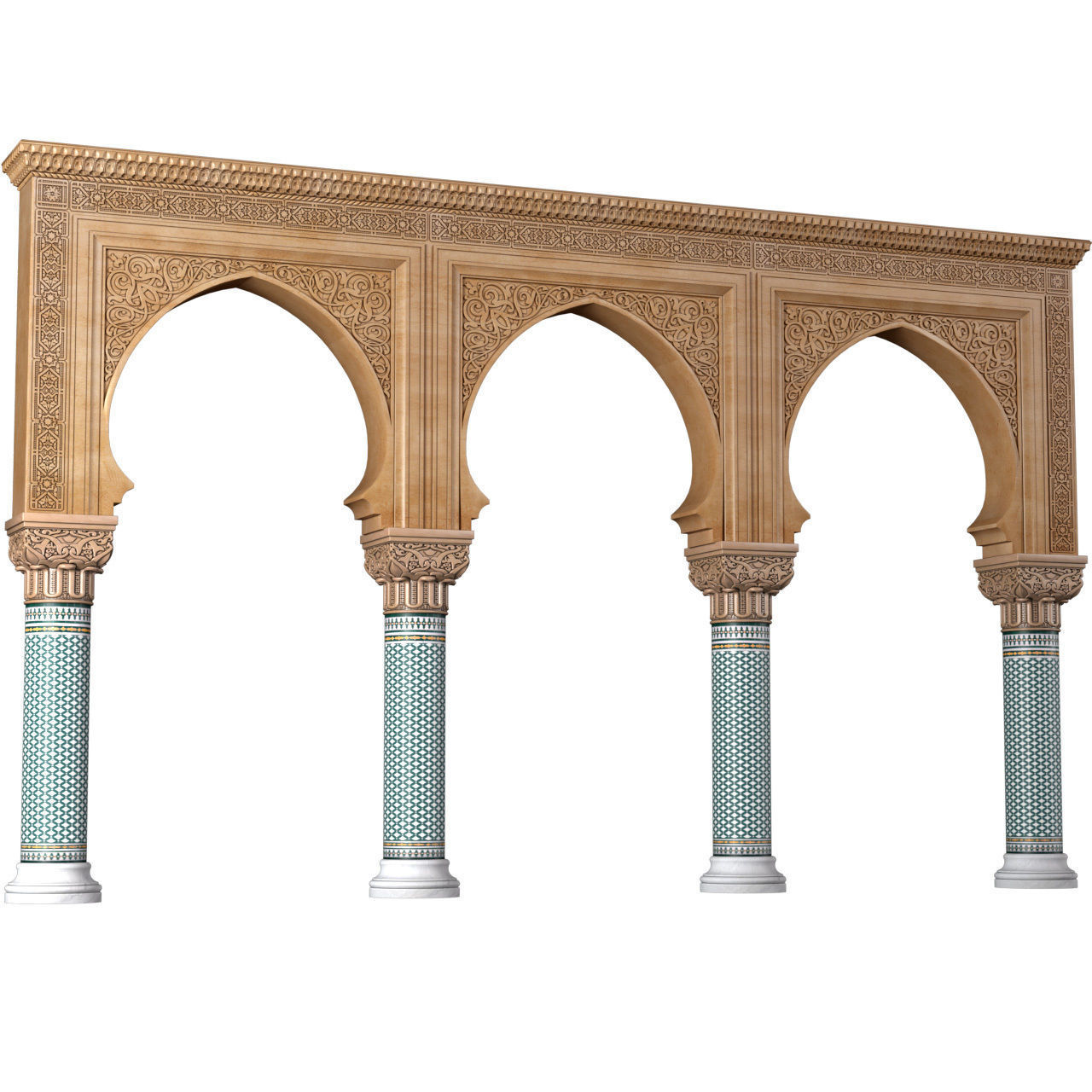 Arch in oriental style  Arched Doorway Oriental Portal Arcade  3D model_1