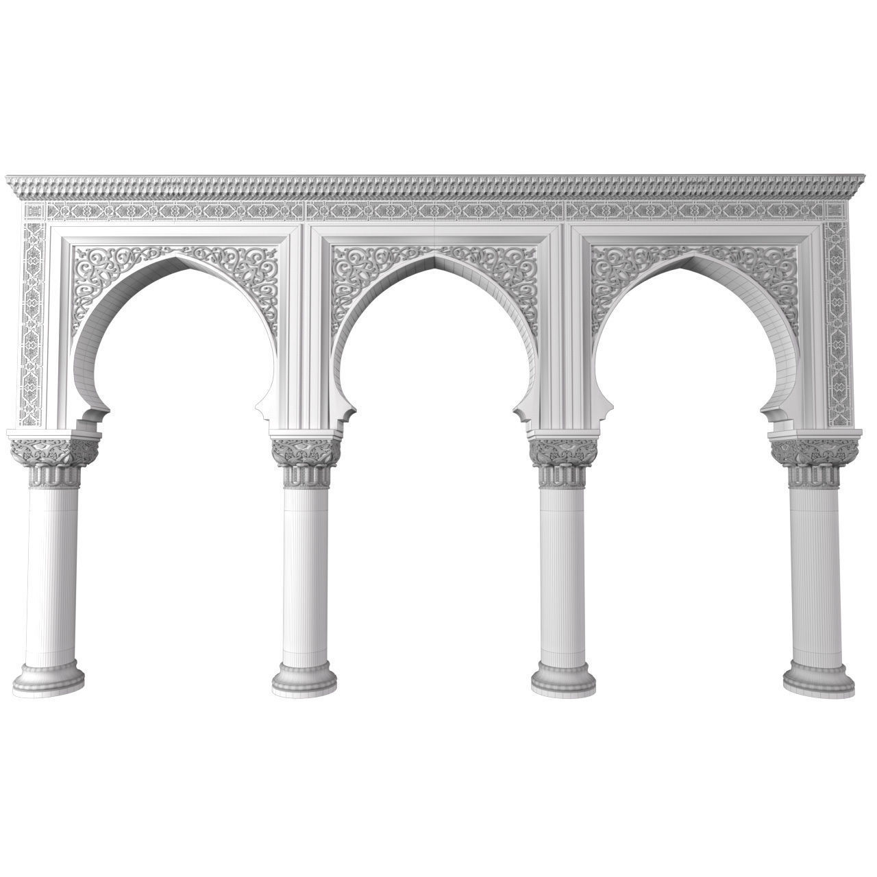 Arch in oriental style  Arched Doorway Oriental Portal Arcade  3D model_3