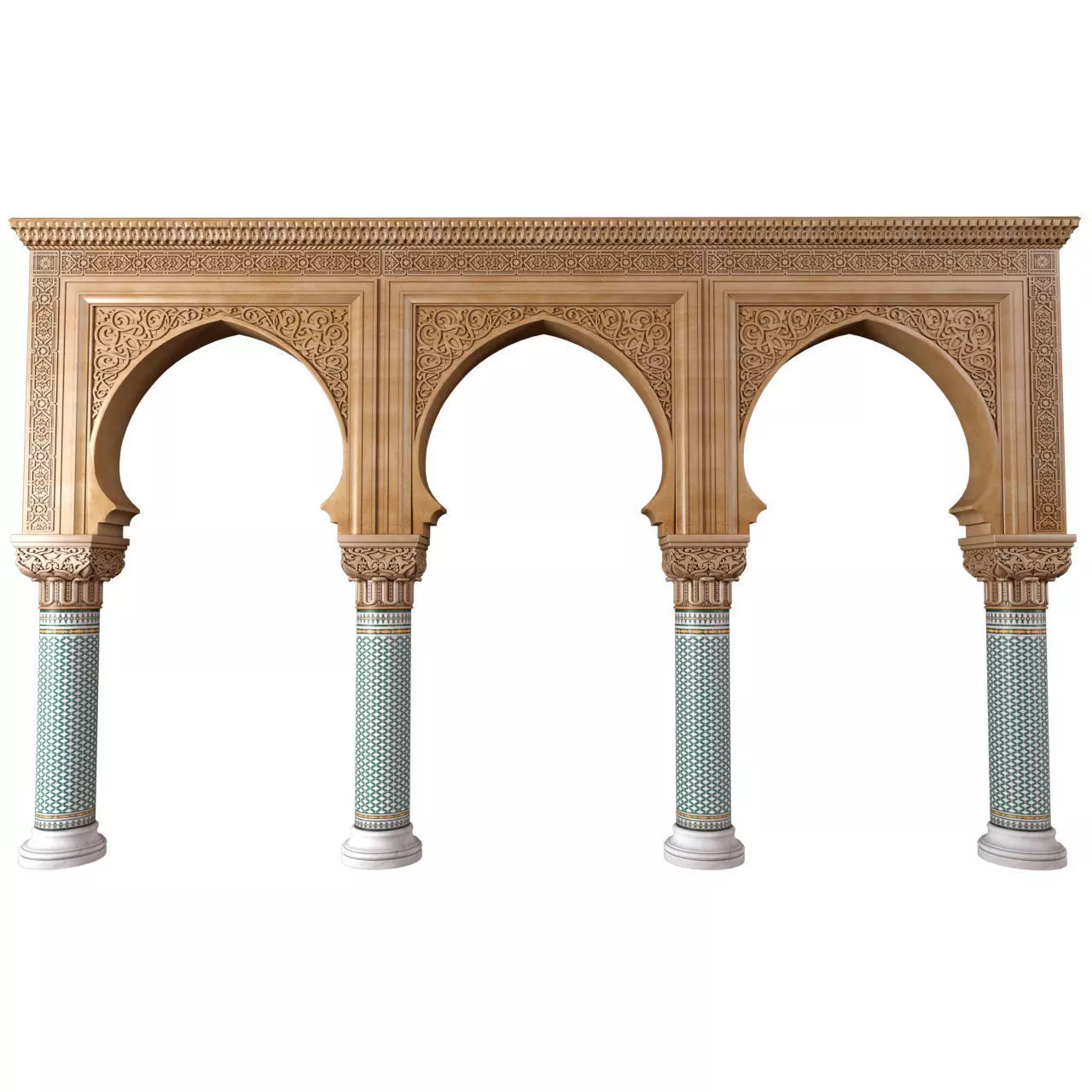 Arch in oriental style  Arched Doorway Oriental Portal Arcade  3D model_0