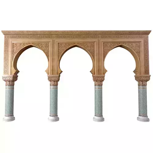 Arch in oriental style  Arched Doorway Oriental Portal Arcade  3D model