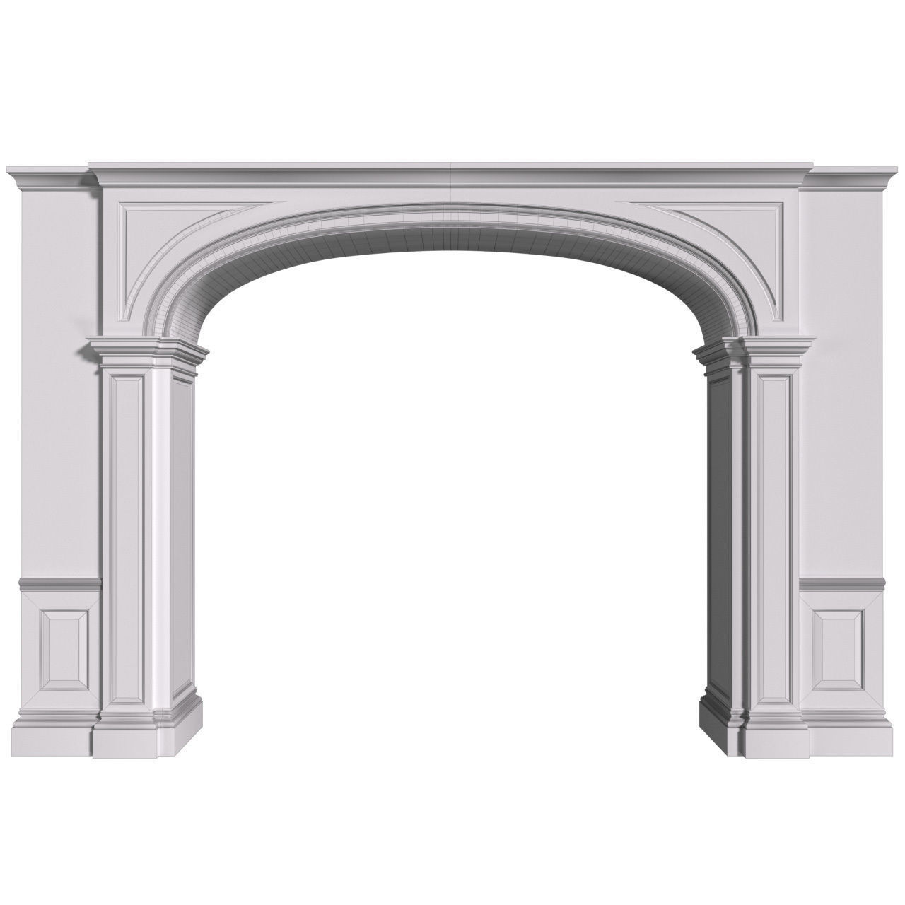 Traditional Interior Arched Opening Arched doorway Door Portal 3D model_4
