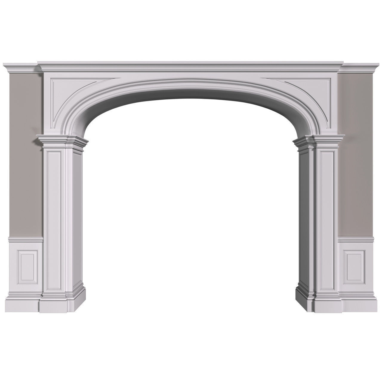 Traditional Interior Arched Opening Arched doorway Door Portal 3D model_1