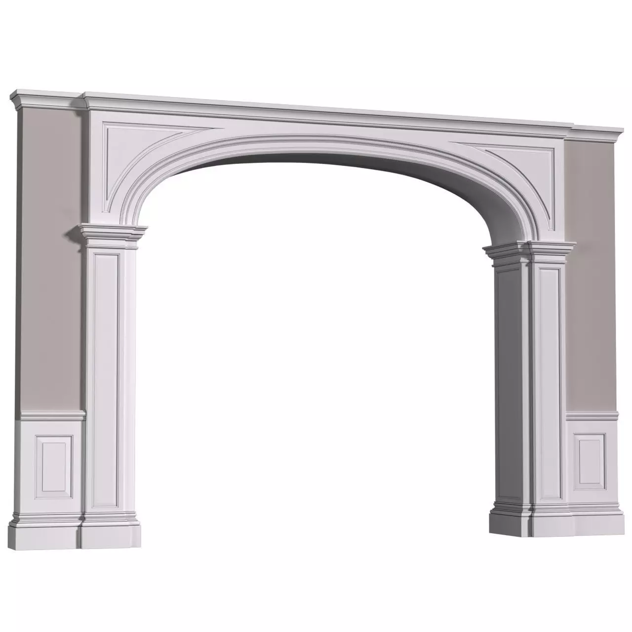 Traditional Interior Arched Opening Arched doorway Door Portal 3D model_0