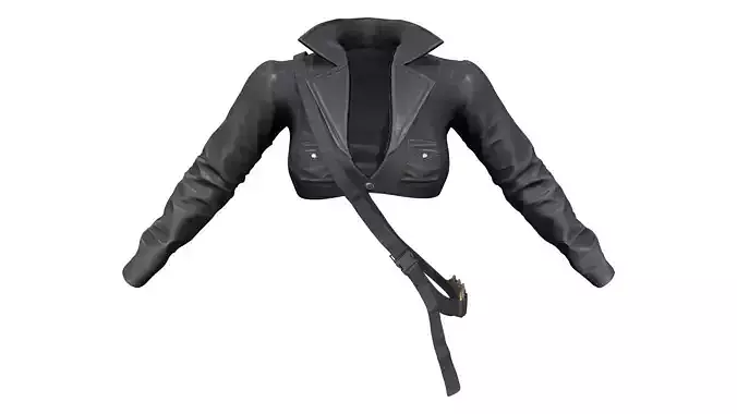 Cyber Cop Cropped Leather Jacket