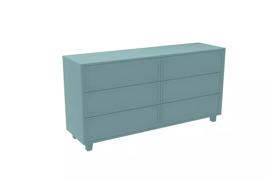Modern Chest of 6 Drawers with Legs Free low-poly 3D model_0