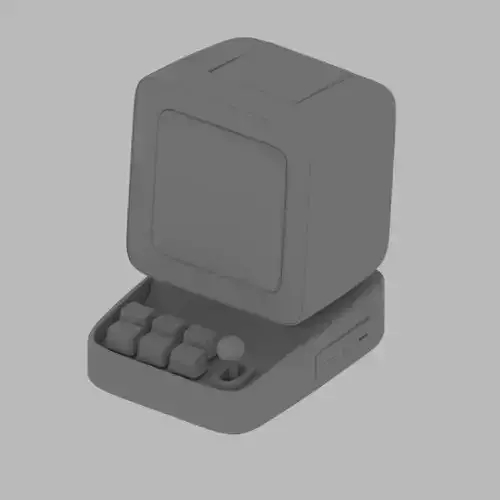 Computer retro 3D model