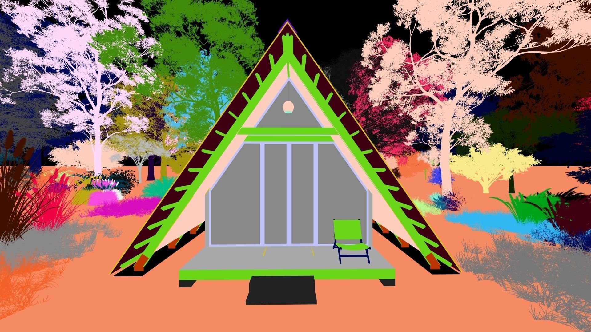 3D model Modern A- Frame Cabin House 3D VR / AR / low-poly | CGTrader