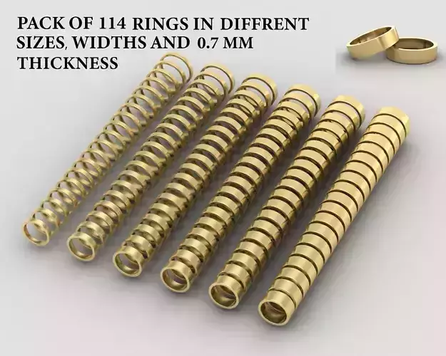 Pack of 114 rings in all sizes and widths 36-MWC 3D print model