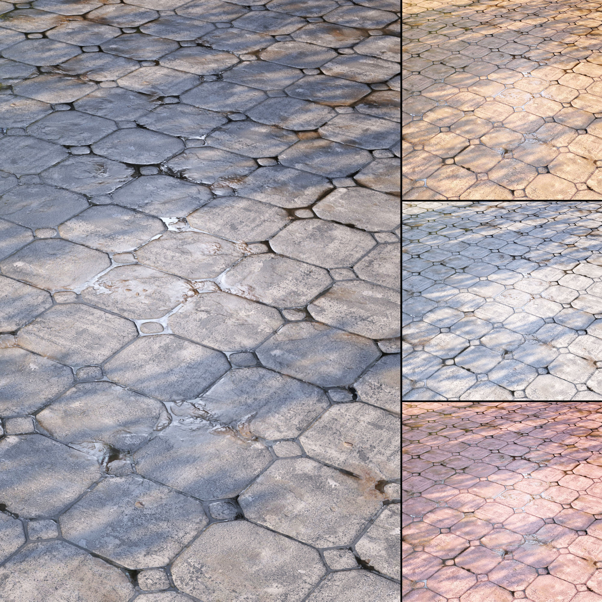 Mrf Wet Pavement Set03 Free low-poly 3D model_4