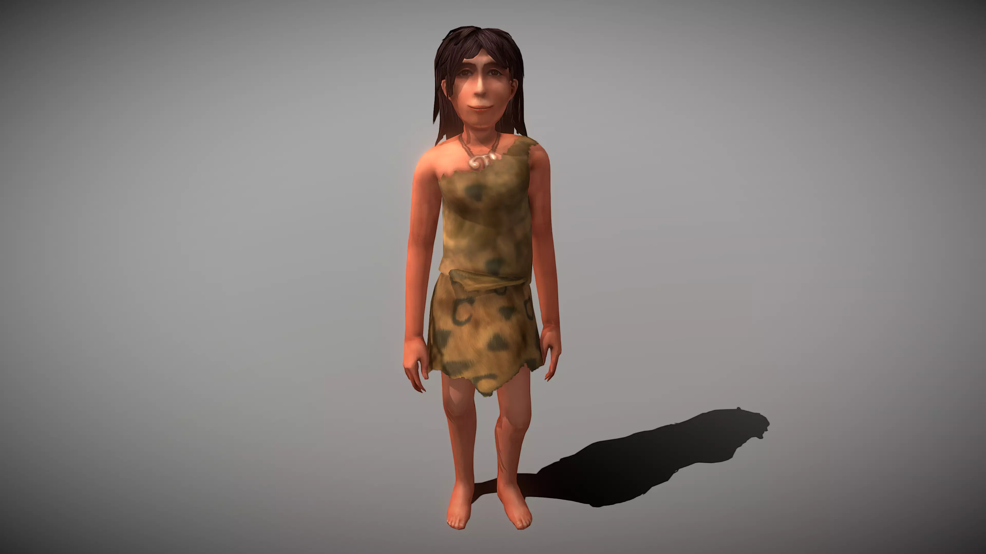 Caveman Woman Low-poly 3D model