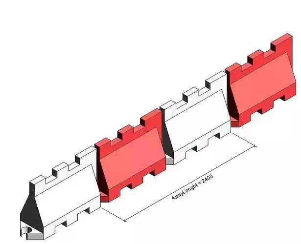 Plastic Road Barrier - LOD300 -14