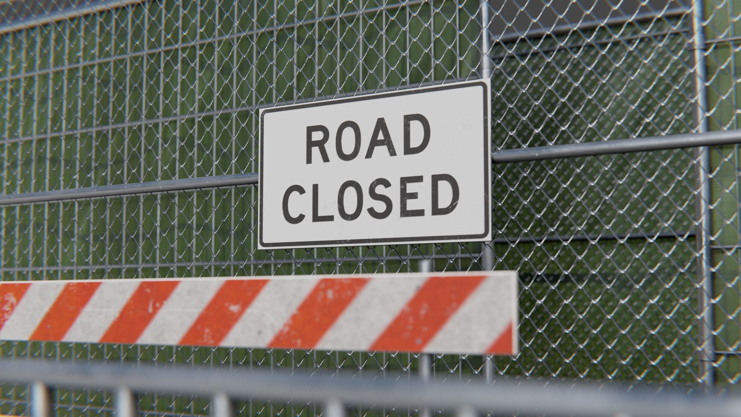 Construction Metal Fence Low-poly 3D model_3