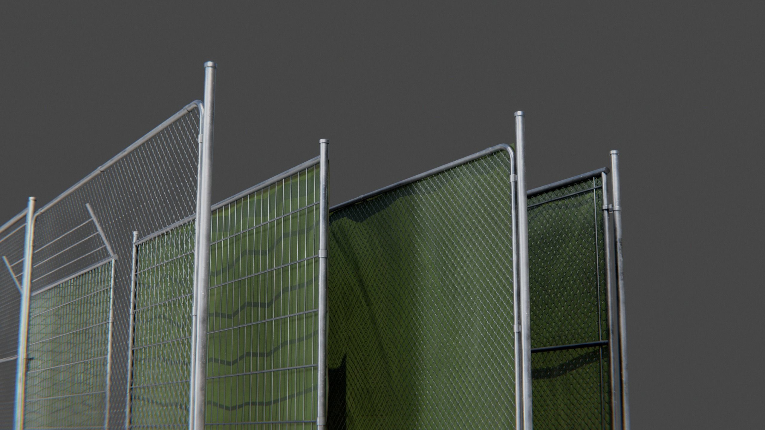 Construction Metal Fence Low-poly 3D model_1